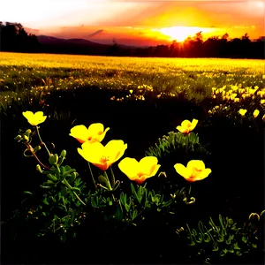 Sunny Buttercup Field Png Gpd97 PNG Image