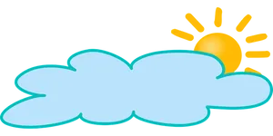 Sunny Cloud Cartoon PNG Image