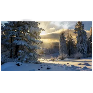 Sunny Winter Landscape Png 06202024 PNG Image