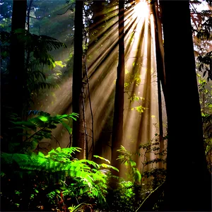 Sunrays In Misty Forest Png 22 PNG Image