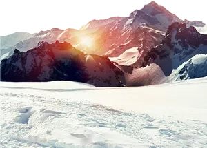 Sunrise Over Snowy Peaks PNG