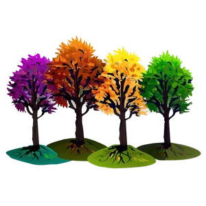 Sunset Behind Fall Trees Png 1 PNG Image