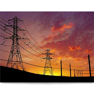 Sunset Behind Power Lines Png Ger26 PNG Image