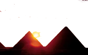 Sunset Behind Pyramids PNG Image