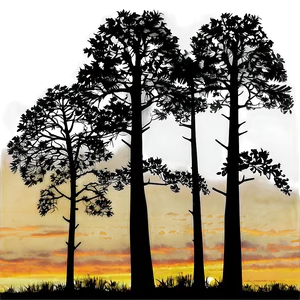 Sunset Forest Silhouette Png Afc PNG Image