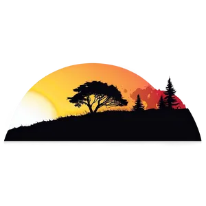 Sunset Forest Silhouette Png Far PNG Image