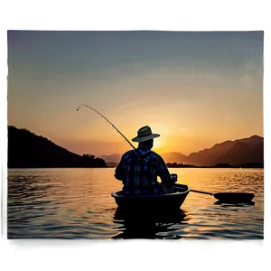 Sunset Gone Fishing Scene Png Xuw PNG Image