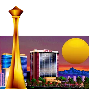 Sunset Las Vegas Skyline Png Icl PNG Image