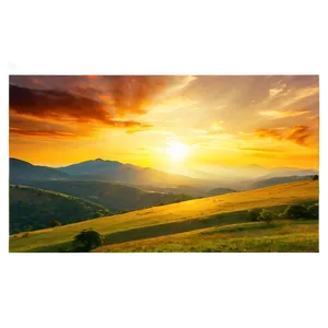 Sunset Over Hills Landscape Png Jqc25 PNG Image