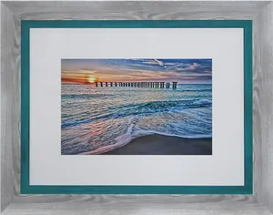 Sunset Pier Beach Wall Art PNG Image