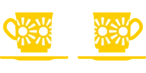 Sunshine Coffee Cups Graphic PNG
