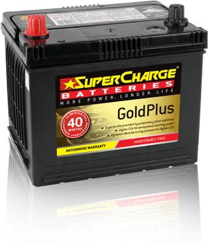 Super Charge Gold Plus Car Battery PNG