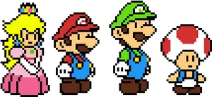 Super_ Mario_ Characters_ Pixel_ Art.png PNG Image