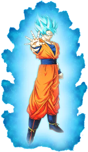 Super Saiyan Blue Aura Character PNG Image