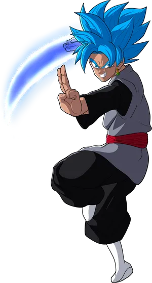 Super Saiyan Blue Goku Kamehameha PNG Image