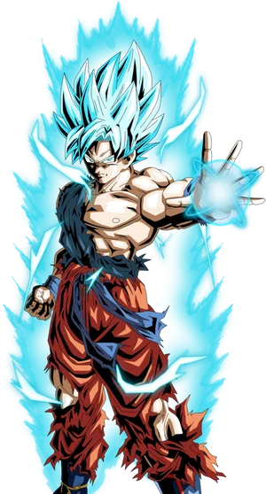 Super Saiyan Blue Goku Power Up PNG Image