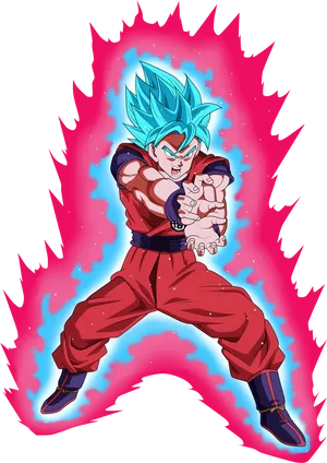 Super Saiyan Blue Goku Power Up PNG Image