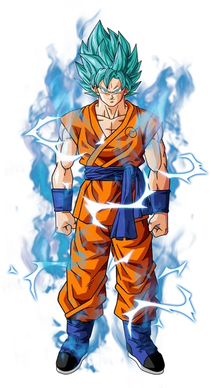 Super Saiyan Blue Goku Power Up PNG Image