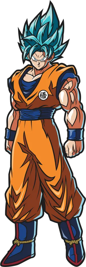 Super Saiyan Blue Goku Standing PNG Image