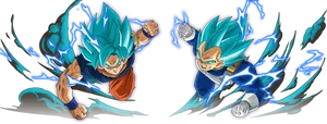 Super Saiyan Blue Gokuand Vegeta Charging PNG Image