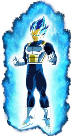 Super Saiyan Blue Vegeta Aura PNG Image