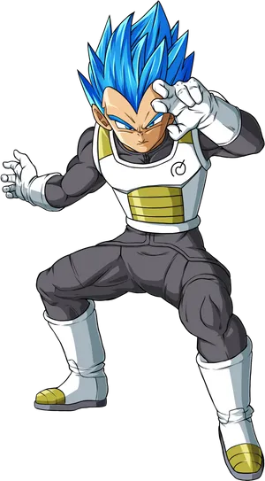 Super Saiyan Blue Vegeta Pose PNG Image