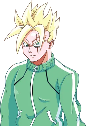 Super Saiyan Gohan Green Track Suit PNG Image