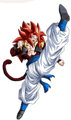 Super Saiyan Goku Action Pose PNG Image