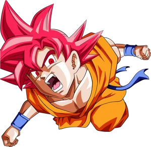 Super Saiyan Goku Charging Forward PNG Image