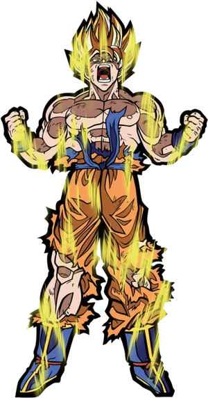 Super_ Saiyan_ Goku_ Power_ Up.png PNG Image