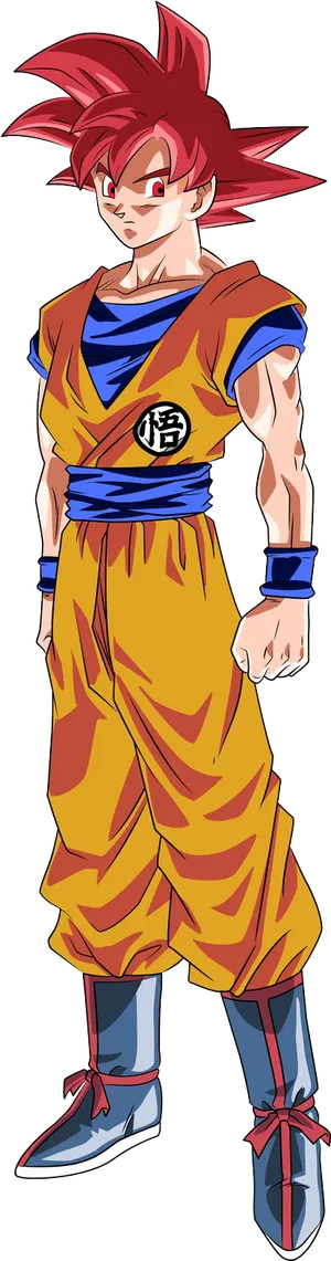 Super Saiyan Goku Stance PNG Image