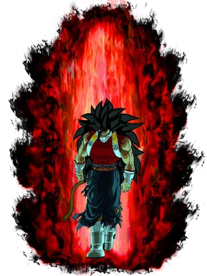 Super Saiyan Red Aura Flame PNG Image