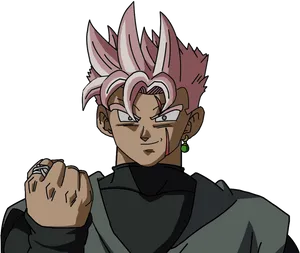 Super Saiyan Rose Black Goku Smirk PNG Image