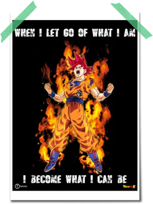 Super Saiyan Transformation Inspirational Quote PNG Image