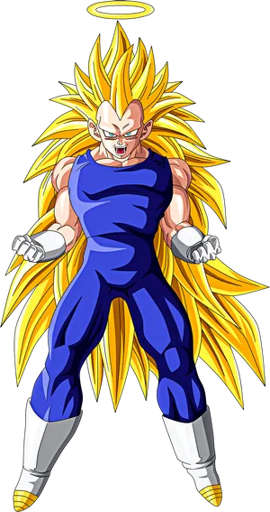 Super Saiyan Vegeta Angelic Halo PNG Image