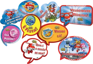 Super Wings Character Speech Bubbles PNG Image