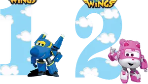 Super Wings Characters Jettand Dizzy PNG Image