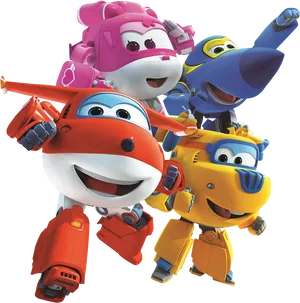 Super Wings Characters Posing.png PNG Image