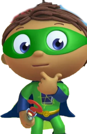 Superhero Child Cartoon Character PNG Image