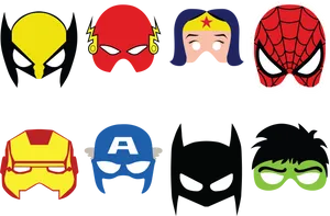 Superhero Masks Collection PNG Image