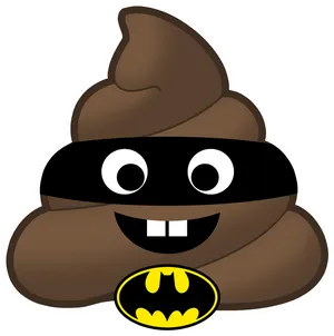 Superhero Themed Poop Emoji PNG Image