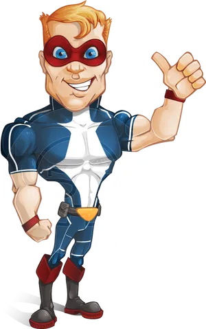 Superhero Thumbs Up Cartoon PNG