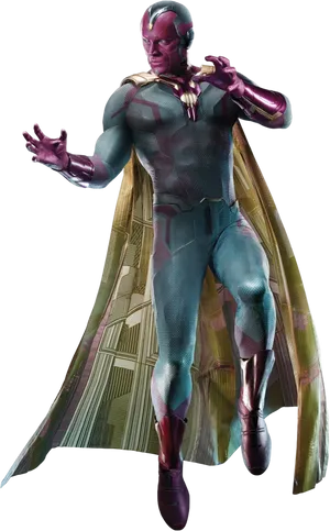 Superheroin Cape Pose PNG Image