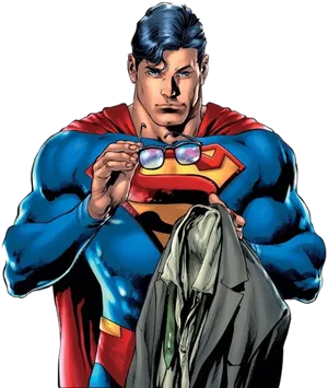 Superman Clark Kent Transformation PNG Image