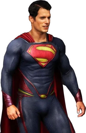 Superman Costume Pose PNG Image