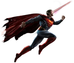 Superman_ Flying_ Action_ Pose PNG Image