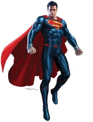 Superman Heroic Pose PNG Image