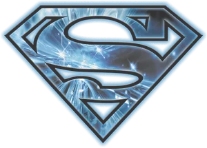 Superman Logo Blue Energy Background PNG Image