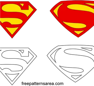 Superman Logo Red Yellow Black Background PNG Image