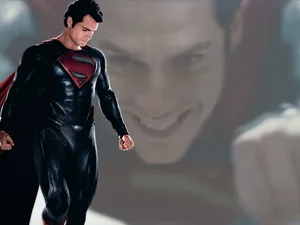 Supermanin Action Pose PNG Image